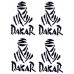 1st-Class-Designs - Set adesivi Dakar, 4 pezzi, colore: nero (disponibile in altri colori)