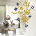 NT0235 Adesivi Murali - Palline con fiocchi di neve - Vetrofanie natalizie - 110x130 cm - blu e oro - Decorazioni vetrine per Natale, stickers, adesivi