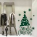 NT0086 Adesivi Murali - Albero innevato - Vetrofanie natalizie - 75x120 cm - Verde scuro - Decorazioni vetrine per Natale, stickers, adesivi