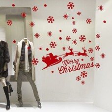 NT0101 Adesivi Murali - Slitta con neve - Vetrofanie natalizie - 120x60 cm - bordeaux - Decorazioni vetrine per Natale, stickers, adesivi