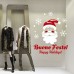 NT0190 Adesivi Murali - Babbo Natale sulla Neve - Vetrofanie natalizie - 60x75 cm - bianco e rosso - Decorazioni vetrine per Natale, stickers, adesivi