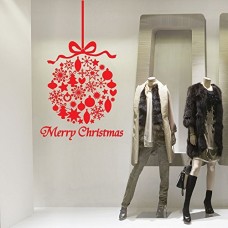 NT0017 Adesivi Murali - Pallina oggetti - Vetrofanie natalizie - 60x70 cm - Rosso - Decorazioni vetrine per Natale, stickers, adesivi