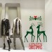 NT0033 Adesivi Murali - Renne vischio - Vetrofanie natalizie - 95x135 cm - Rosso e verde scuro - Decorazioni vetrine per Natale, stickers, adesivi