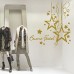 NT0280 Adesivi Murali - Stelle Pendenti - Vetrofanie natalizie - 90x100 cm - Oro - Decorazioni vetrine per Natale, stickers, adesivi