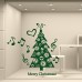 NT0329 Adesivi Murali "Alberello musicale" Vetrofania natalizia - Misure 60x118 cm - verde scuro - Vetrine negozi per Natale, stickers, adesivi