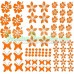 Stickers Hibiscus "Fiori e farfalle Set 75 pezzi" adesivo NB-0169-IT arancione