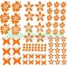 Stickers Hibiscus "Fiori e farfalle Set 75 pezzi" adesivo NB-0169-IT arancione