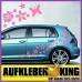 Stickers Hibiscus "Fiori e farfalle Set 75 pezzi" adesivo NB-0169-IT rosa