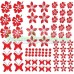 Stickers Hibiscus "Fiori e farfalle Set 75 pezzi" adesivo NB-0169-IT rosso