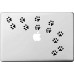 Vati fogli smontabili Dog orme del vinile della decalcomania di arte della pelle nera per Apple Macbook Pro Air Mac 13 "15" pollici / 13 Unibody 15 "Laptop Inch
