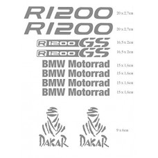 BMW r 1200 gs adesivi sticker moto Motorrad Dakar adventure, tuning,grigio