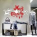 NT0333 Adesivi Murali - Merry Christmas con pendenti - Vetrofanie natalizie - Misure 110x60 cm - bianco e rosso - Vetrine negozi per Natale, stickers, adesivi