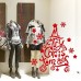 NT0344 Adesivi Murali - Merry Christmas con palline - Vetrofanie natalizie - Misure 90x100 cm - rosso - Vetrine negozi per Natale, stickers, adesivi