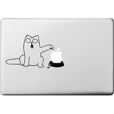 Vati fogli smontabili creativo del fumetto bianco Fat Cat Decal Sticker Art nero per Apple Macbook Pro Air Mac 13 "15" pollici / Unibody 13 "15" Laptop Inch