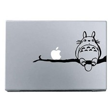 Vati fogli smontabili creativo del fumetto Il mio vicino Totoro piedi su un albero Decal Sticker Art nero per Apple Macbook Pro Air Mac 13 "15" pollici / Unibody 13 "15" Laptop Inch