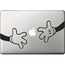 Vati fogli smontabili Mickey e la mano della decalcomania della pelle di Minnie Art nero per Apple Macbook Pro Air Mac 13 "15" pollici / Unibody 13 "15" Laptop Inch
