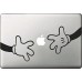 Vati fogli smontabili Mickey e la mano della decalcomania della pelle di Minnie Art nero per Apple Macbook Pro Air Mac 13 "15" pollici / Unibody 13 "15" Laptop Inch
