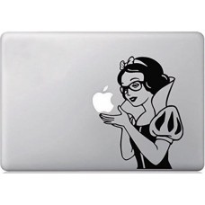 Vati fogli smontabili creativo Biancaneve Tenere Mela Con gli occhiali Decal Sticker Art nero per Apple Macbook Pro Air Mac 13 "15" pollici / Unibody 13 "15" Laptop Inch