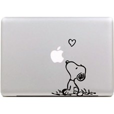 Vati fogli smontabili Creativo Amore Snoopy Decal Sticker Art nero per Apple Macbook Pro Air Mac 13 "15" pollici / Unibody 13 "15" Laptop Inch