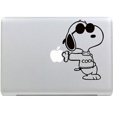 Vati fogli smontabili bella Snoopy con occhiali da sole della decalcomania di arte della pelle nera per Apple Macbook Pro Air Mac 13 "15" pollici / Unibody 13 "15" Laptop Inch