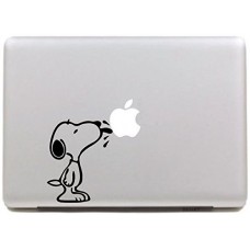 Vati fogli smontabili creativo Snoopy leccata di Apple della decalcomania di arte della pelle nera per Apple Macbook Pro Air Mac 13 "15" pollici / Unibody 13 "15" Laptop Inch