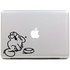 Vati fogli smontabili creativo Hungry Fat Cat Decal Sticker Art nero per Apple Macbook Pro Air Mac 13 "15" pollici / Unibody 13 "15" Laptop Inch