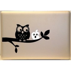Vati lascia rimovibile simpatico gufo su un ramo Vinyl Decal adesivo pelle Art nero per Apple Macbook Pro Air Mac 11" 12" pollici / Unibody 11" 12" Inch Laptop