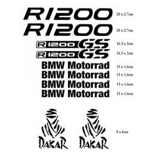 BMW r 1200 gs adesivi sticker moto Motorrad Dakar adventure, tuning,BLACK