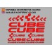PEGATINAS CUBE F177 VINILO ADESIVI DECAL AUFKLEBER MTB STICKERS BIKE ROJO