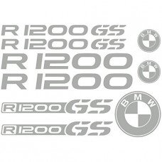 Adesivi Stickers r Bmw 1200gs Ref: MOTO, colore: nero argento