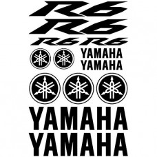 Adesivi Stickers Yamaha R6 Ref: 155-MOTO nero