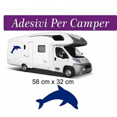 ADESIVO PER CAMPER - FIGURA DELFINO - HOBBY MOBILVETTA ADRIA HYMER ARCA adesivi per camper - caravan roulotte - accessori camper, stickers, decal