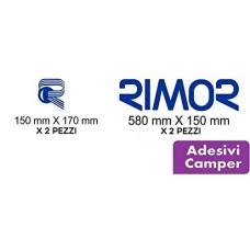 2 SET ADESIVI RIMOR - 58X16 centimetri + 15X17 centimetri - RIMOR - accessori per camper adesivi per camper