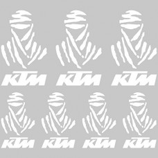 Adesivi Stickers Dakar Ref: MOTO Ktm-114 bianco