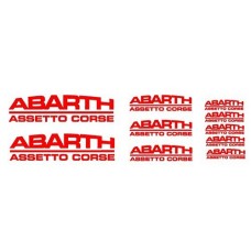 KIT 10 ADESIVI STICKERS ABARTH ASSETTO CORSE - FIAT 500