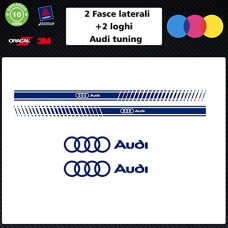 SET FASCE + 2 LOGHI (colore BLU SCURO) AUDI TUNING BANDE ADESIVE STICKERS auto - accessori, stickers, decal