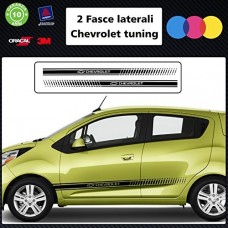 SET FASCE (colore NERO) chevrolet TUNING BANDE ADESIVE STICKERS auto - accessori, stickers, decal