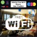 1 Adesivo (BIANCO) "Free Wifi" per bar, club, uffici,vetrine, negozi, ristoranti, salon, stickers, decal 001