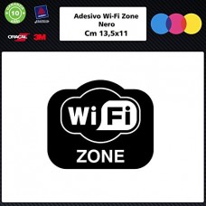 1 Adesivo (NERO) "Free Wifi" per bar, club, uffici,vetrine, negozi, ristoranti, salon, stickers, decal 011