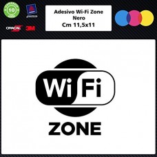 1 Adesivo (NERO) "Free Wifi" per bar, club, uffici,vetrine, negozi, ristoranti, salon, stickers, decal 012