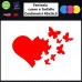 Adesivi fantasia cuore e farfalle per auto - STICKERS auto - accessori, stickers, decal (rosso)