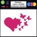 Adesivi fantasia cuore e farfalle per auto - STICKERS auto - accessori, stickers, decal (rosa scuro)