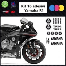 ADESIVI KIT 16 PEZZI YAMAHA R1 - - STICKERS MOTO - accessori, stickers, moto, decal COLORI A SCELTA (nero)