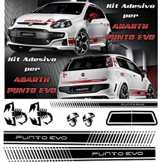 SET FASCE - NERE - FIAT - PUNTO EVO - 500 ABARTH - TUNING BANDE ADESIVE STICKERS auto - accessori, stickers, decal