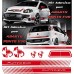 KIT ADESIVI + SET FASCE - ROSSE - FIAT - PUNTO EVO - 500 ABARTH - TUNING BANDE ADESIVE STICKERS auto - accessori, stickers, decal