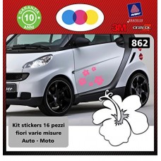 ADESIVI FIORI per auto - STICKERS auto - accessori, stickers, decal (BIANCO) cod. 862