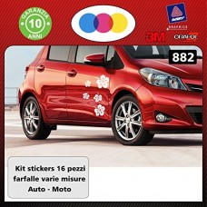ADESIVI FIORI per auto - STICKERS auto - accessori, stickers, decal (BIANCO) cod. 878