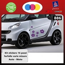 ADESIVI FIORI per auto - STICKERS auto - accessori, stickers, decal (BIANCO) cod. 887