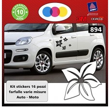 ADESIVI FIORI E FARFALLE per auto - STICKERS auto - accessori, stickers, decal (NERI) cod. 894