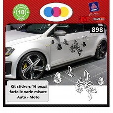 ADESIVI FIORI per auto - STICKER auto - accessori, stickers, decal (ROSA) cod. 900
